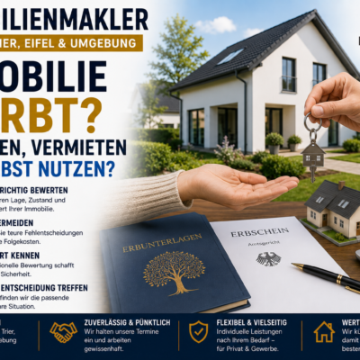 Immobilie geerbt in Wittlich, Trier oder der Eifel – verkaufen, vermieten oder selbst nutzen? Entscheidungshilfe für Erben und Eigentümer.
