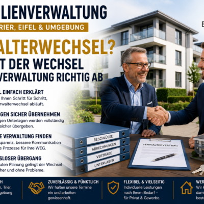 Verwalterwechsel einer Wohnungseigentümergemeinschaft in Trier, Wittlich und der Eifel – so läuft der Wechsel der Hausverwaltung richtig ab.