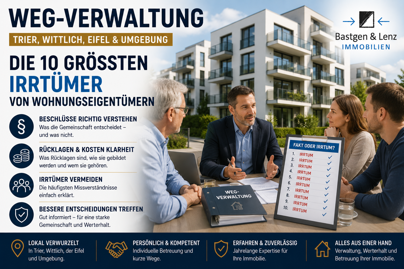 WEG-Verwaltung in Trier, Wittlich und der Eifel – die häufigsten Irrtümer von Wohnungseigentümern erklärt